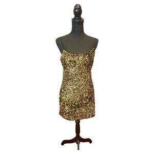 NWOT BP Black and Gold Garment dress